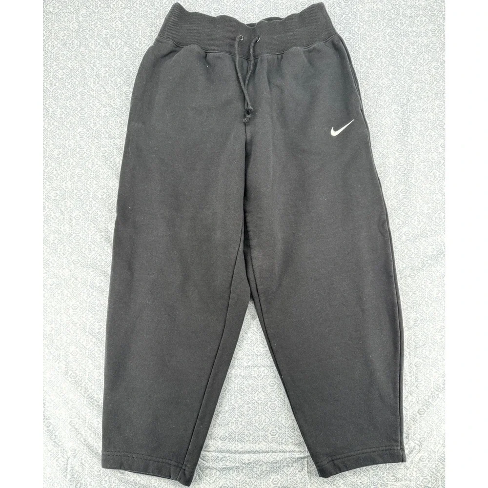 Nike Phoenix Fleece High-Waisted Crop Sweatpants Black DQ5678-010 M